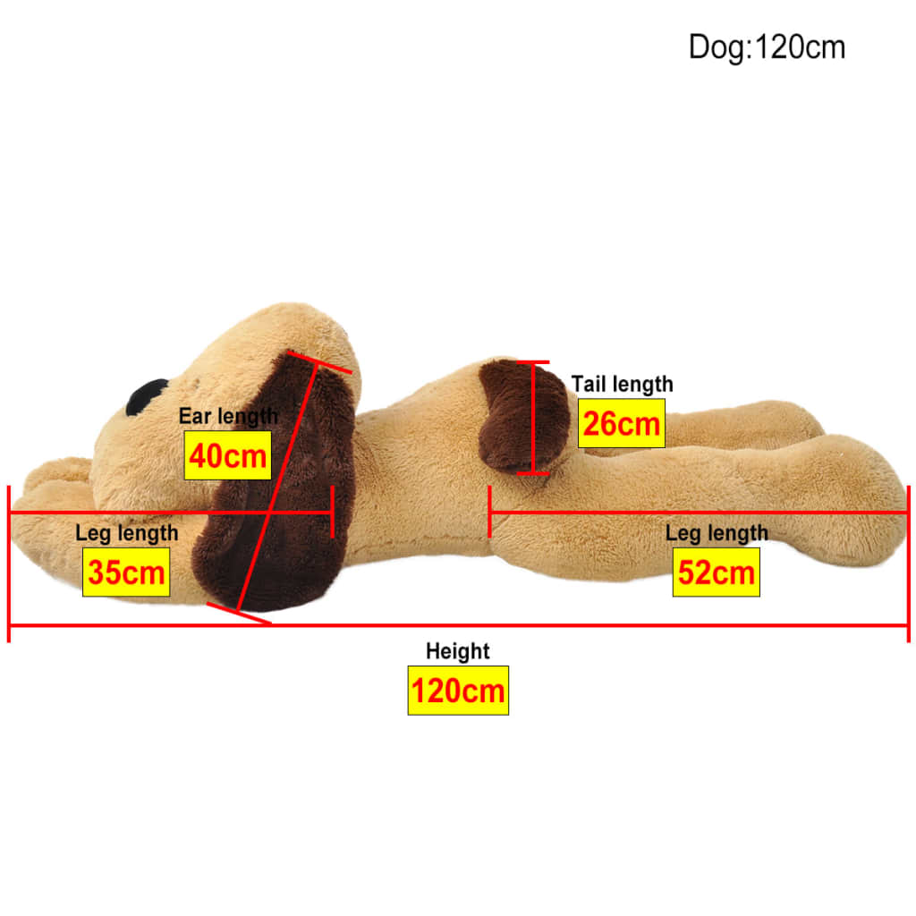vidaXL Dog Cuddly Toy Plush Brown 120 cm