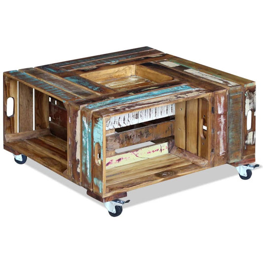 vidaXL Coffee Table Solid Reclaimed Wood 70x70x35 cm