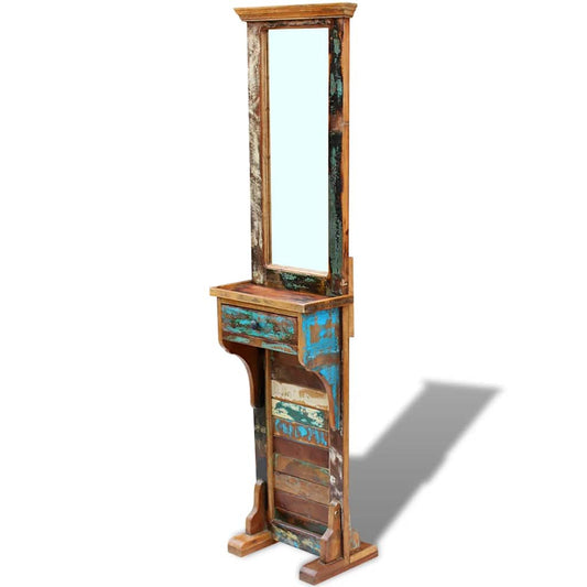 243330 vidaXL Hall Mirror Solid Reclaimed Wood 47x23x180 cm