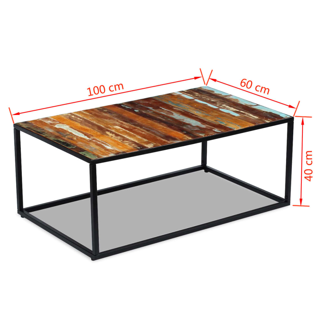 vidaXL Coffee Table Solid Reclaimed Wood 100x60x40 cm