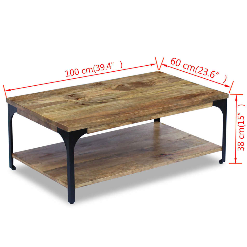 243341 vidaXL Coffee Table Mango Wood 100x60x38 cm