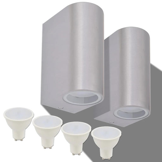 vidaXL Outdoor LED Wall Lights 2 pcs Round Up/Downwards