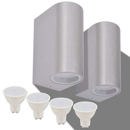 42411 vidaXL Outdoor LED Wall Lights 2 pcs Round Up/Downwards