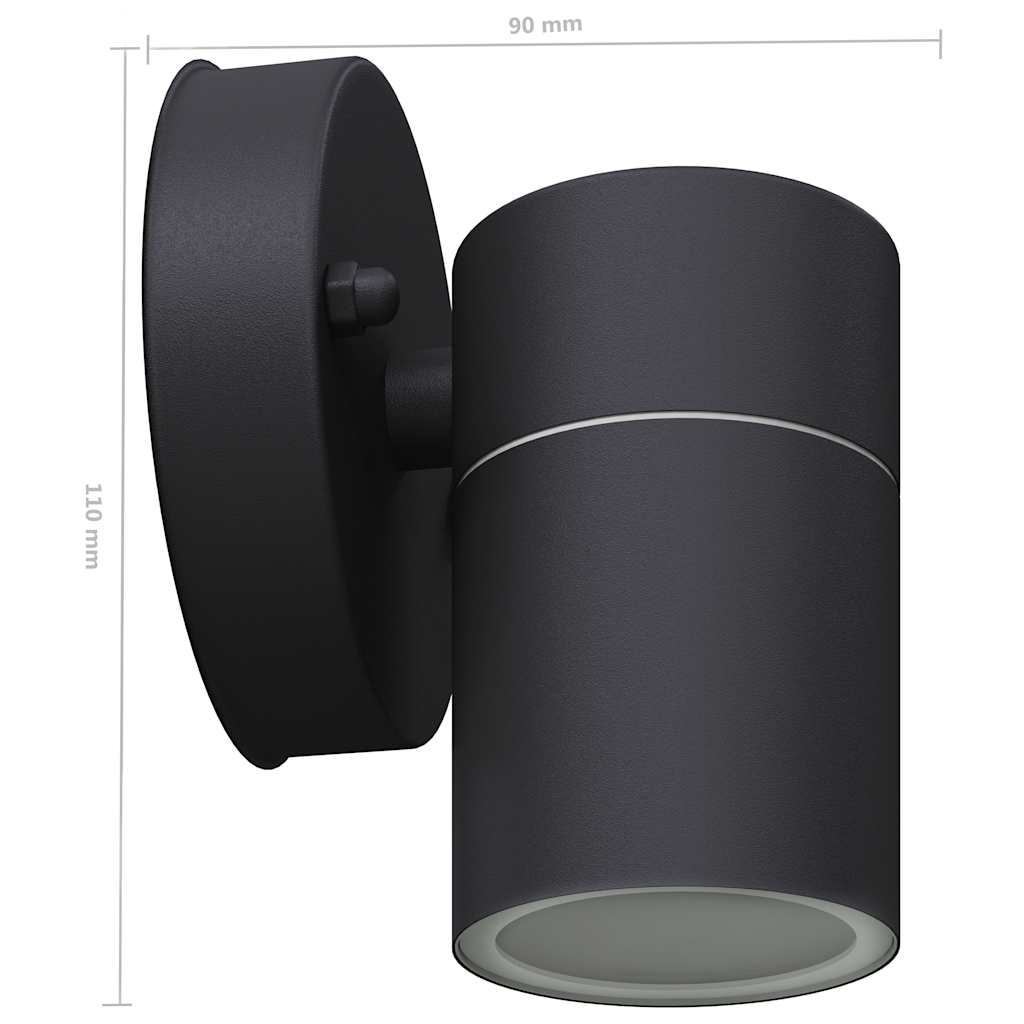 42416 vidaXL Outdoor LED Wall Lights 2 pcs Stainless Steel Downwards