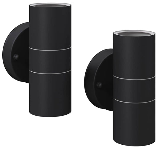 42417 vidaXL Outdoor LED Wall Lights 2 pcs Stainless Steel Up/Downwards