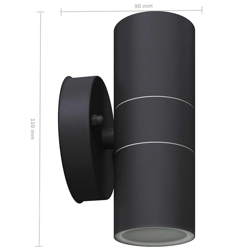 vidaXL Outdoor LED Wall Lights 2 pcs Stainless Steel Up/Downwards