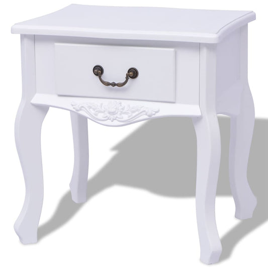 242750 vidaXL Bedside Cabinets 2 pcs MDF White