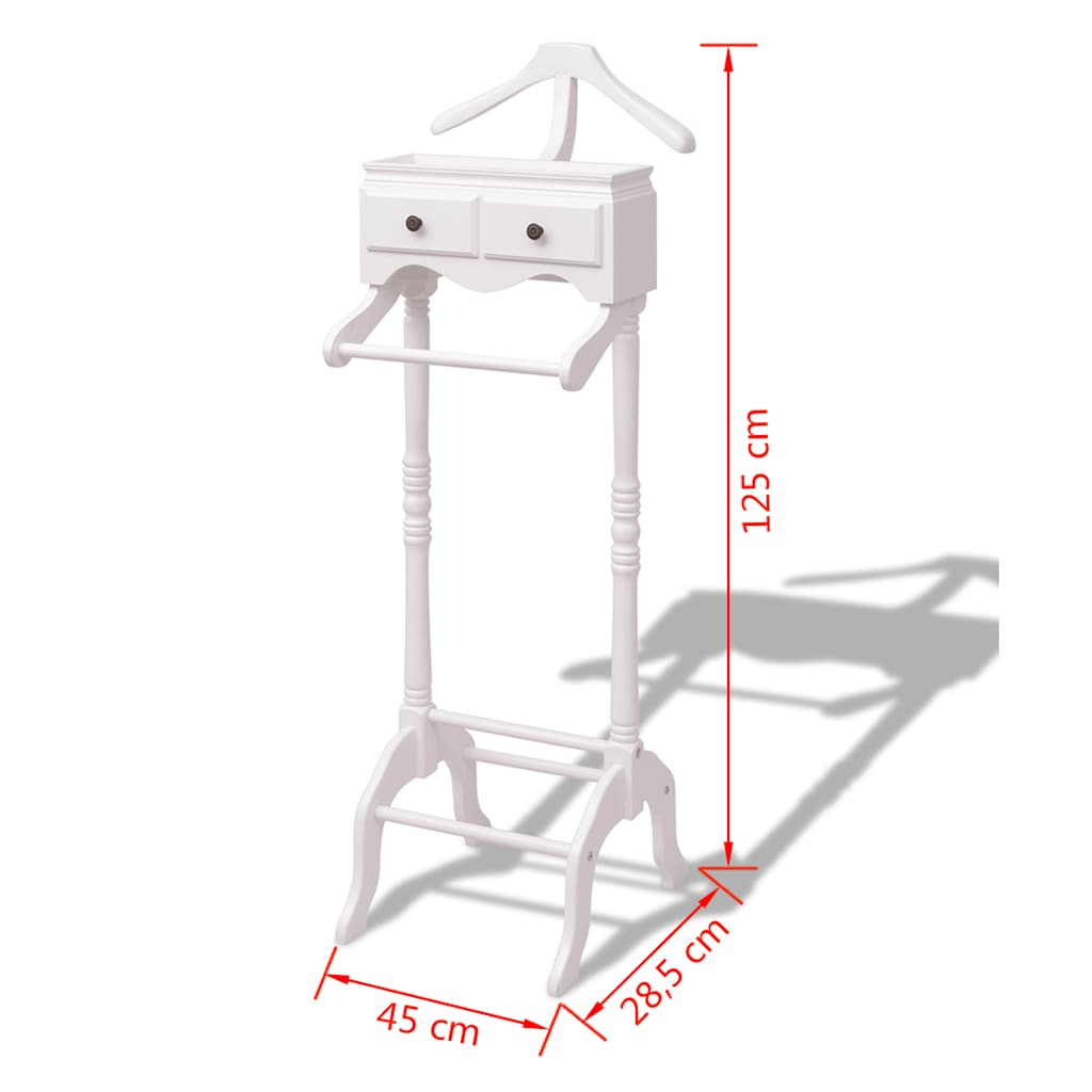 vidaXL Clothing Rack with Cabinet Wood White