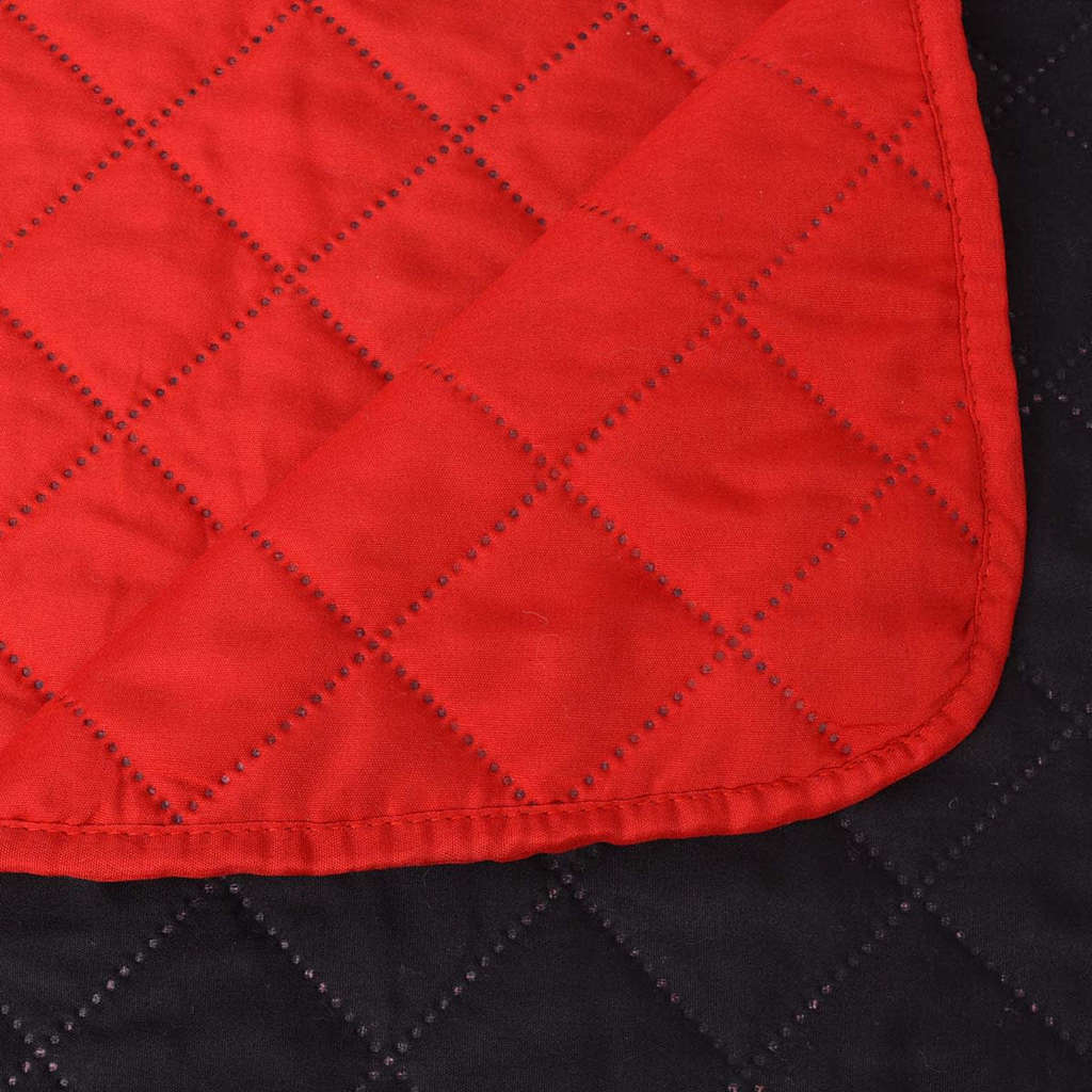 131552 vidaXL Double-sided Quilted Bedspread Red and Black 170x210 cm