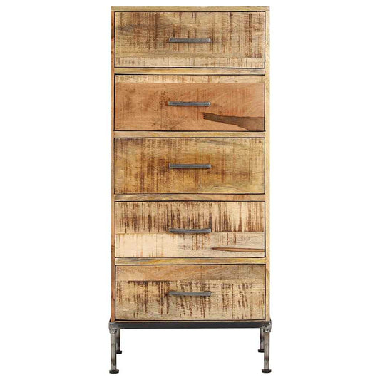 247806 vidaXL Chest of Drawers 45x35x106 cm Solid Mango Wood