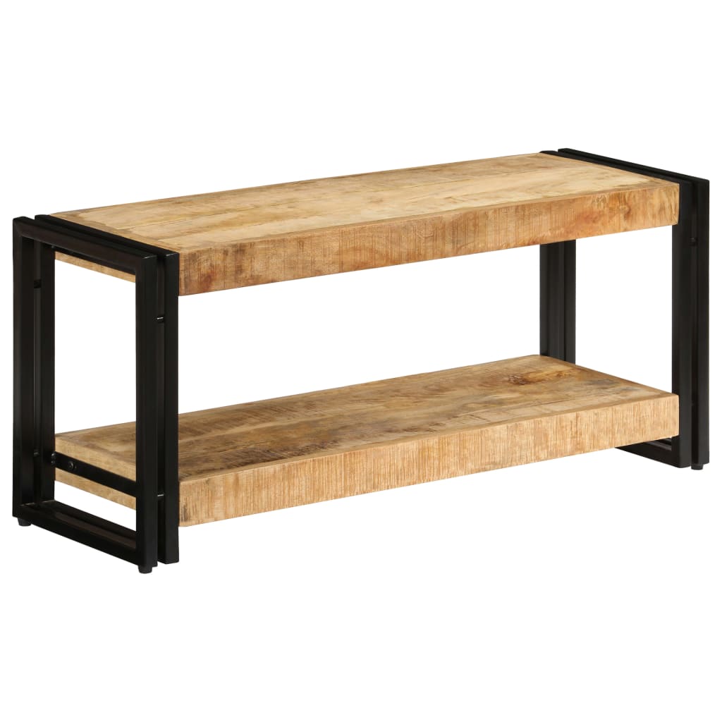 vidaXL Tv Stand | Natural wood | Solid Mango Wood and Powder-Coated Iron