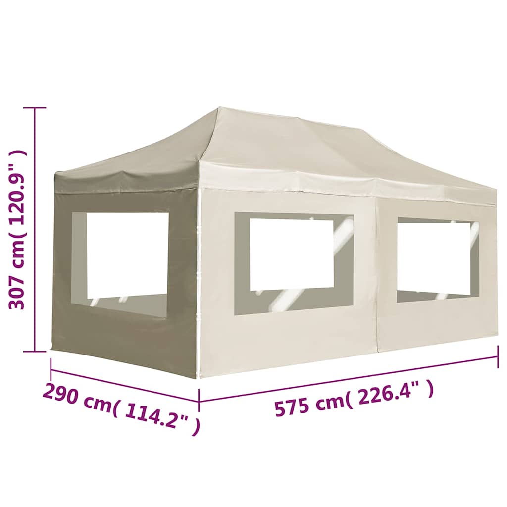vidaXL Professional Folding Party Tent with Walls Aluminium 6x3m Cream