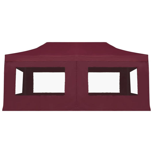 vidaXL Professional Folding Party Tent with Walls Aluminium 6x3 m Wine Red