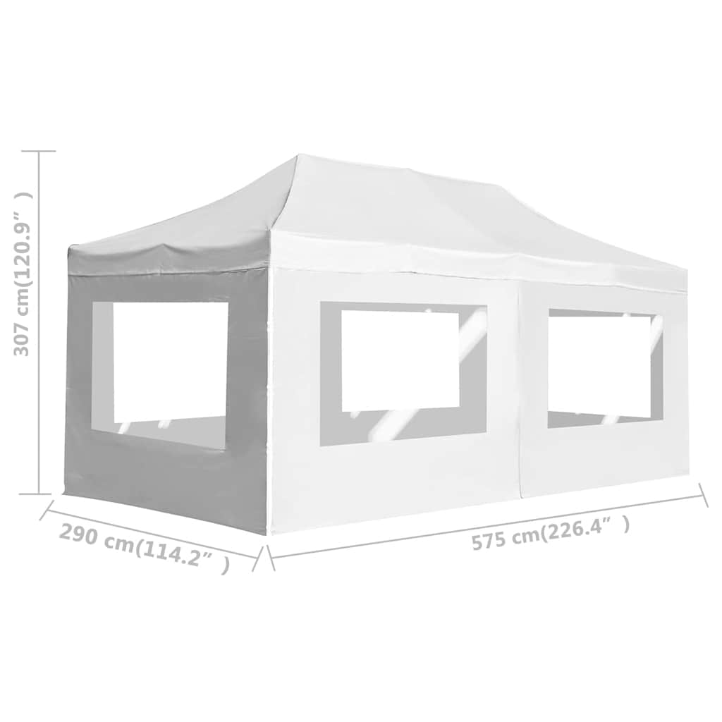 vidaXL Professional Folding Party Tent with Walls Aluminium 6x3m White