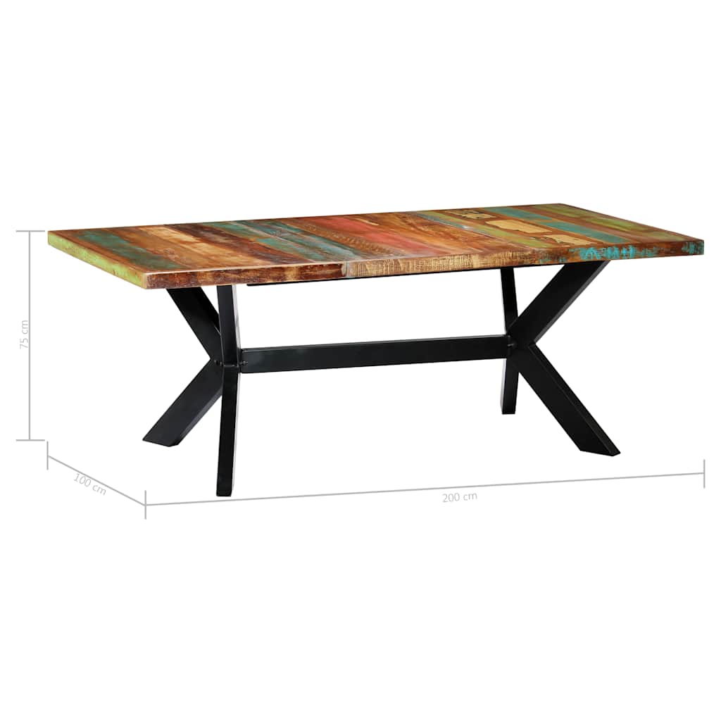 247429 vidaXL Dining Table 200x100x75 cm Solid Reclaimed Wood