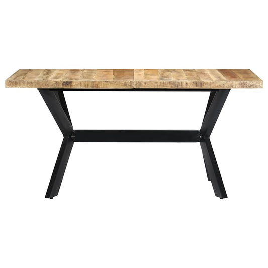 247437 vidaXL Dining Table 140x70x75 cm Solid Rough Mango Wood