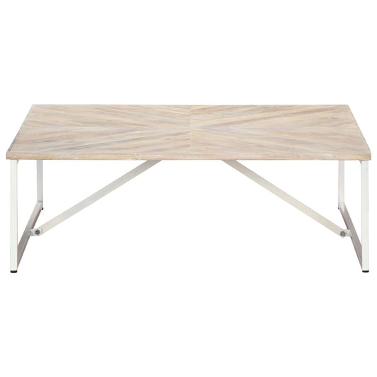 vidaXL Coffee Table | White | Solid Mango Wood | 110 x 110 x 36 cm | Durable