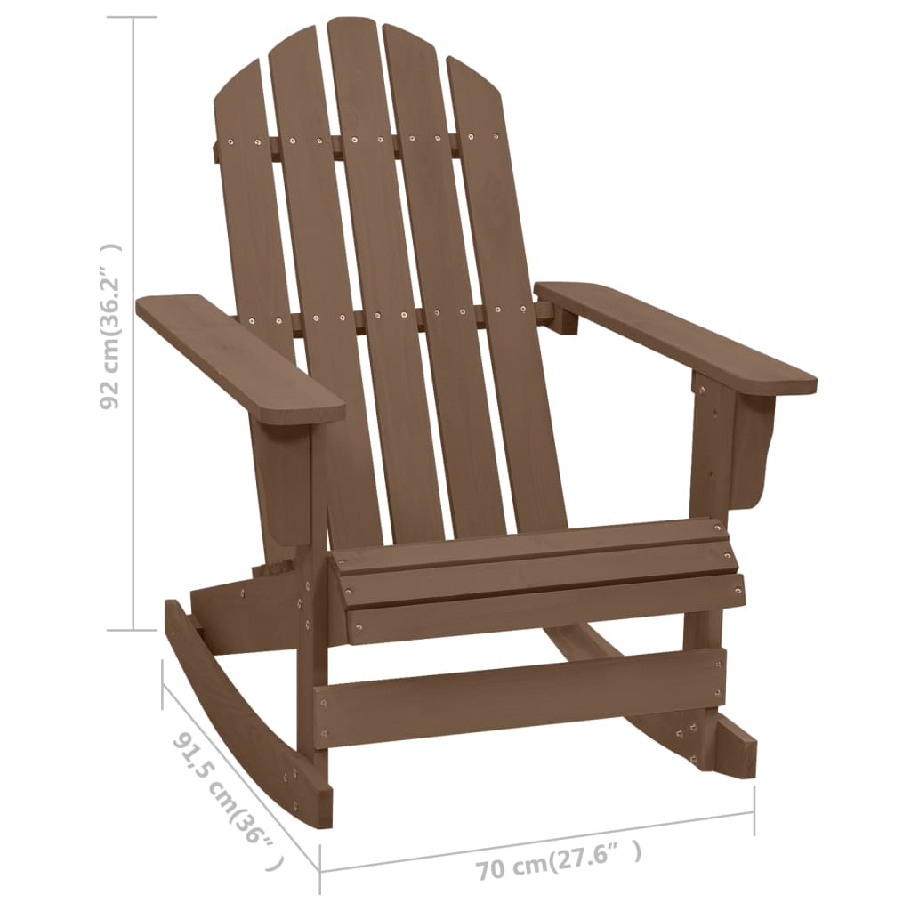 vidaXL Garden Rocking Chair | Natural Brown | Hardwood, Pinewood | Medium