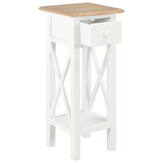 vidaXL Side Table White 27x27x65.5 cm Wood