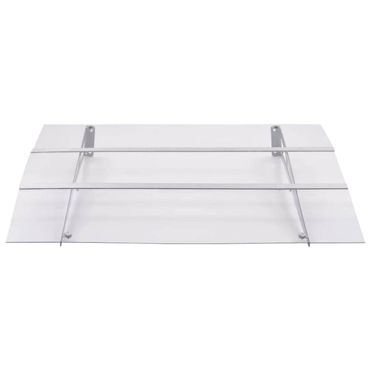 vidaXL Door Canopy Silver and Transparent 120x90 cm Polycarbonate