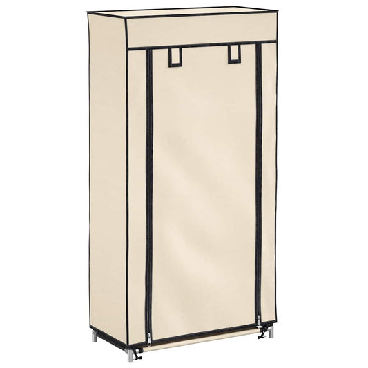 vidaXL Shoe Cabinet | Cream | Iron and non-woven fabric | 58x28x106 cm