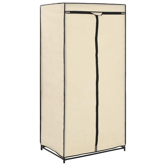 vidaXL Wardrobe | Cream | Iron and 100% polyester | Compact | Wardrobe