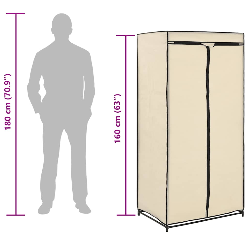 vidaXL Wardrobes 2 pcs Cream 75x50x160 cm