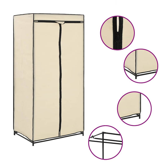 282443 vidaXL Wardrobes 2 pcs Cream 75x50x160 cm