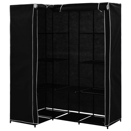 vidaXL Wardrobe | Black | Iron | Corner | Wardrobe | Rectangular | Modern