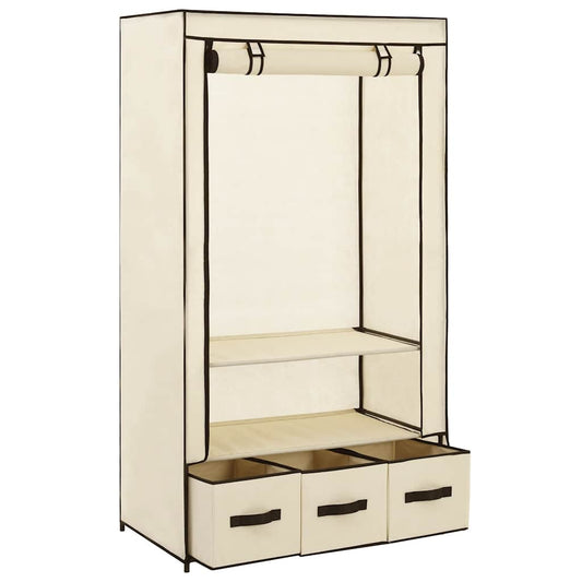 vidaXL Wardrobe | Cream | Non-woven fabric, Iron | 87 x 49 x 159 cm