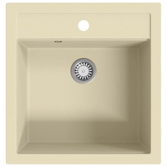 vidaXL Granite Kitchen Sink Single Basin Beige