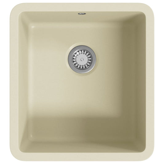 vidaXL Granite Kitchen Sink Single Basin Beige