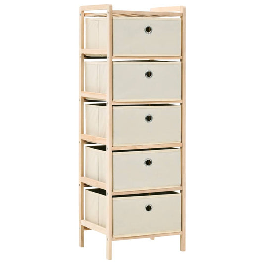 vidaXL Storage Racks with 5 Fabric Baskets 2 pcs Beige Cedar Wood