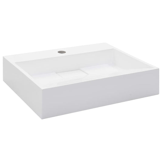 144063 vidaXL Wash Basin 50x38x13 cm Mineral Cast/Marble Cast White