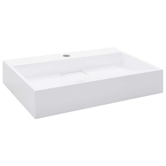 144064 vidaXL Wash Basin 60x38x11 cm Mineral Cast/Marble Cast White