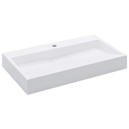 144065 vidaXL Wash Basin 80x46x11 cm Mineral Cast/Marble Cast White