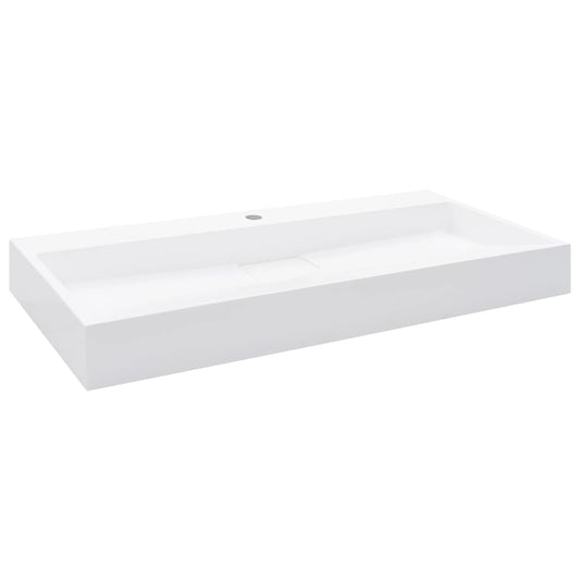 144066 vidaXL Wash Basin 100x46x11 cm Mineral Cast/Marble Cast White