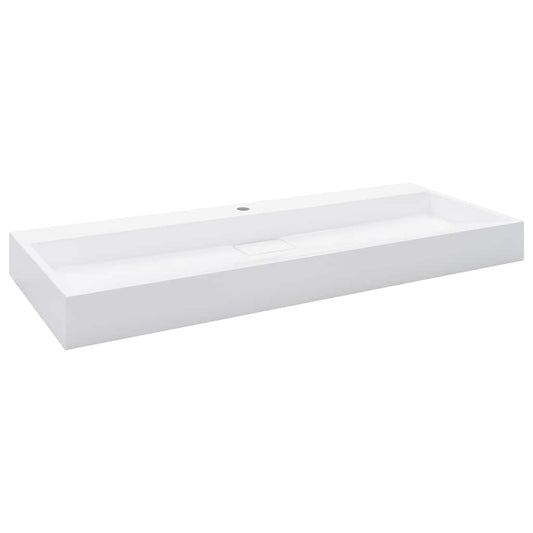 144067 vidaXL Wash Basin 120x46x11 cm Mineral Cast/Marble Cast White