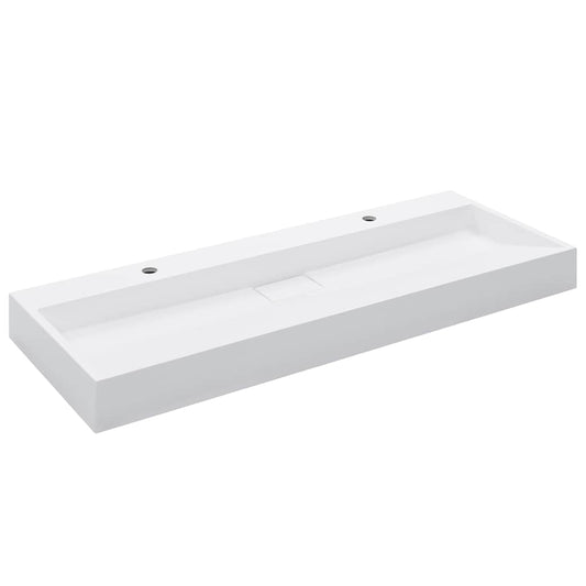 144068 vidaXL Wash Basin 120x46x11 cm Mineral Cast/Marble Cast White