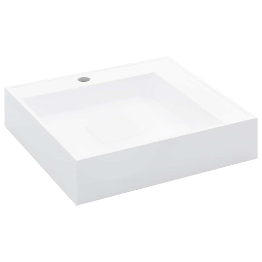 144071 vidaXL Wash Basin 50x50x12,3 cm Mineral Cast/Marble Cast White