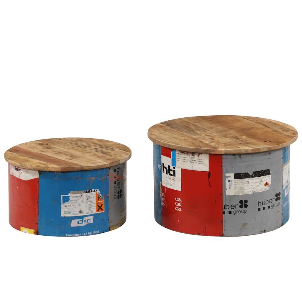 247576 vidaXL Coffee Tables 2 pcs Solid Mango Wood