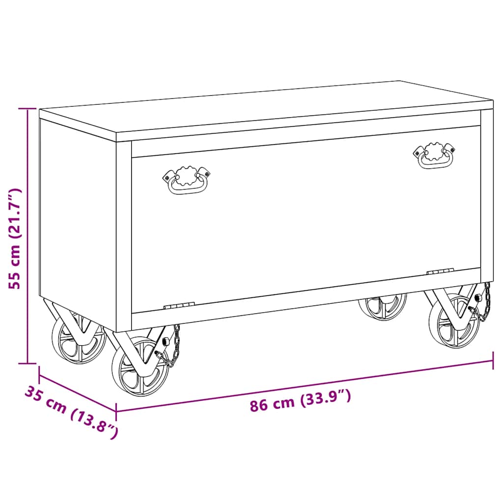 vidaXL Shoe Cabinet 86x35x55 cm Solid Mango Wood