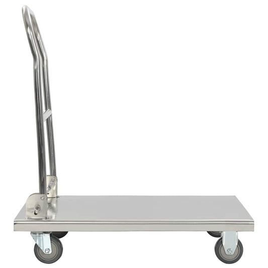 vidaXL Platform Wagon Silver 82x53x86 cm Stainless Steel