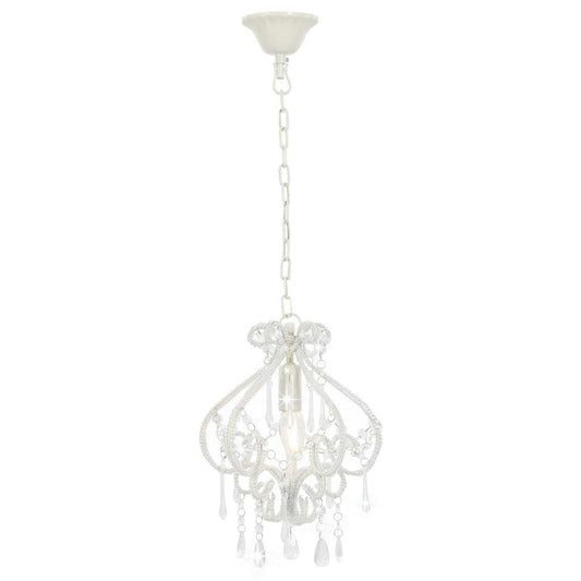 281593 vidaXL Ceiling Lamp with Beads White Round E14