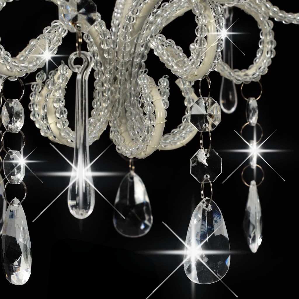 vidaXL Ceiling Lamp with Beads White Round E14