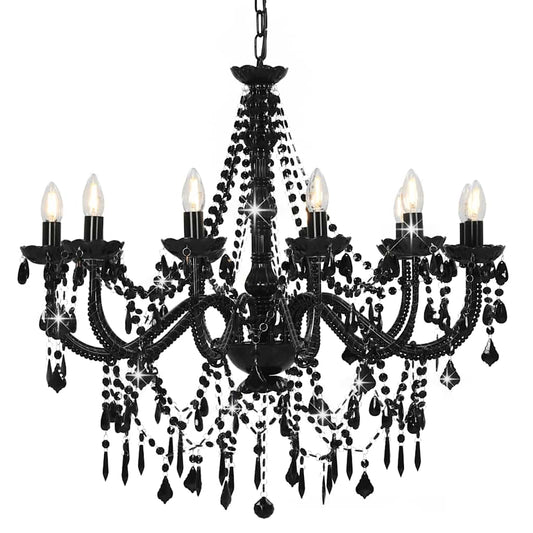 vidaXL Chandelier | Black | Metal frame, acrylic beads | Extravagant