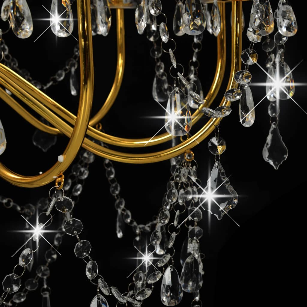 vidaXL Chandelier 2-layer Golden 15 x E14 Bulbs