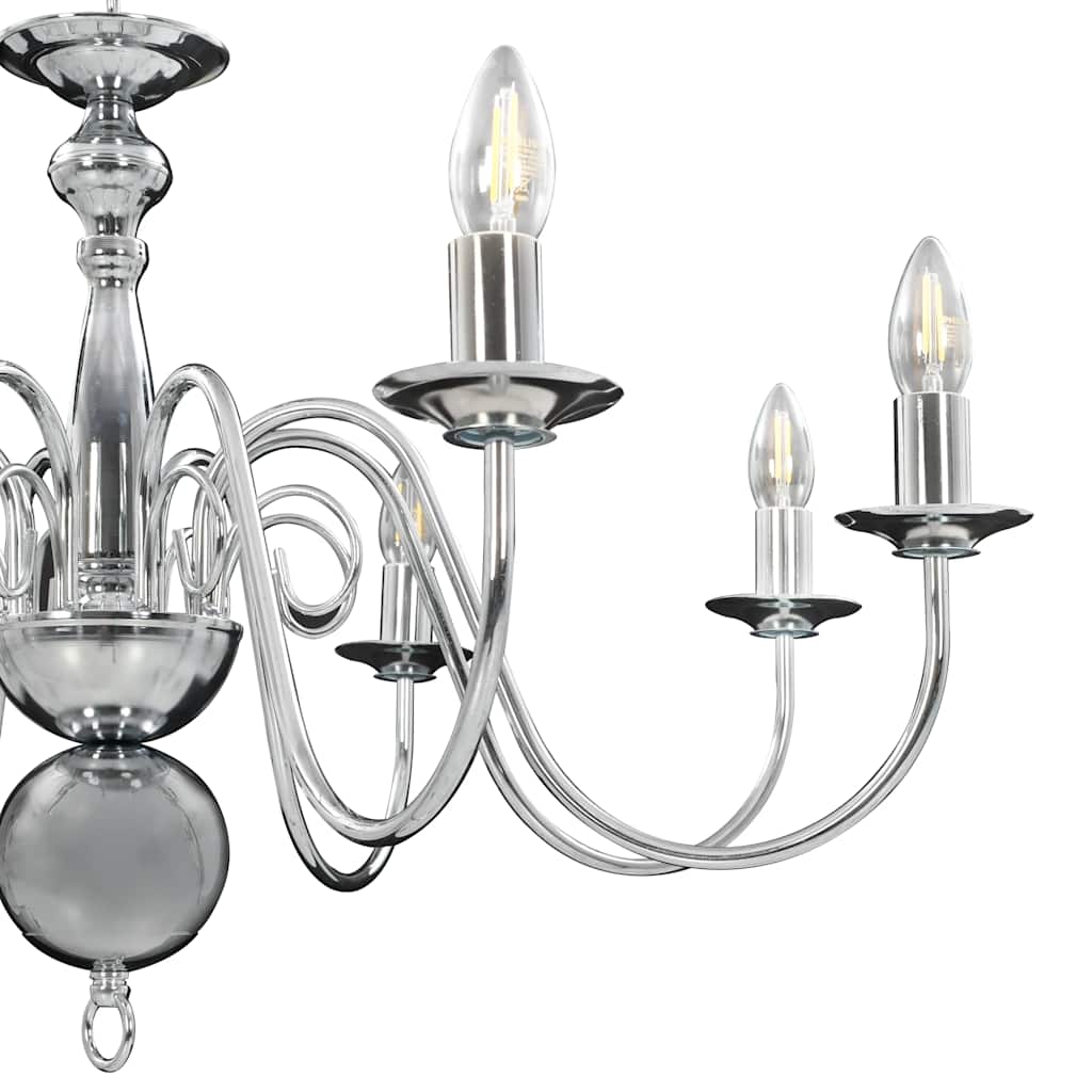 281618 vidaXL Chandelier Silver 8 x E14 Bulbs