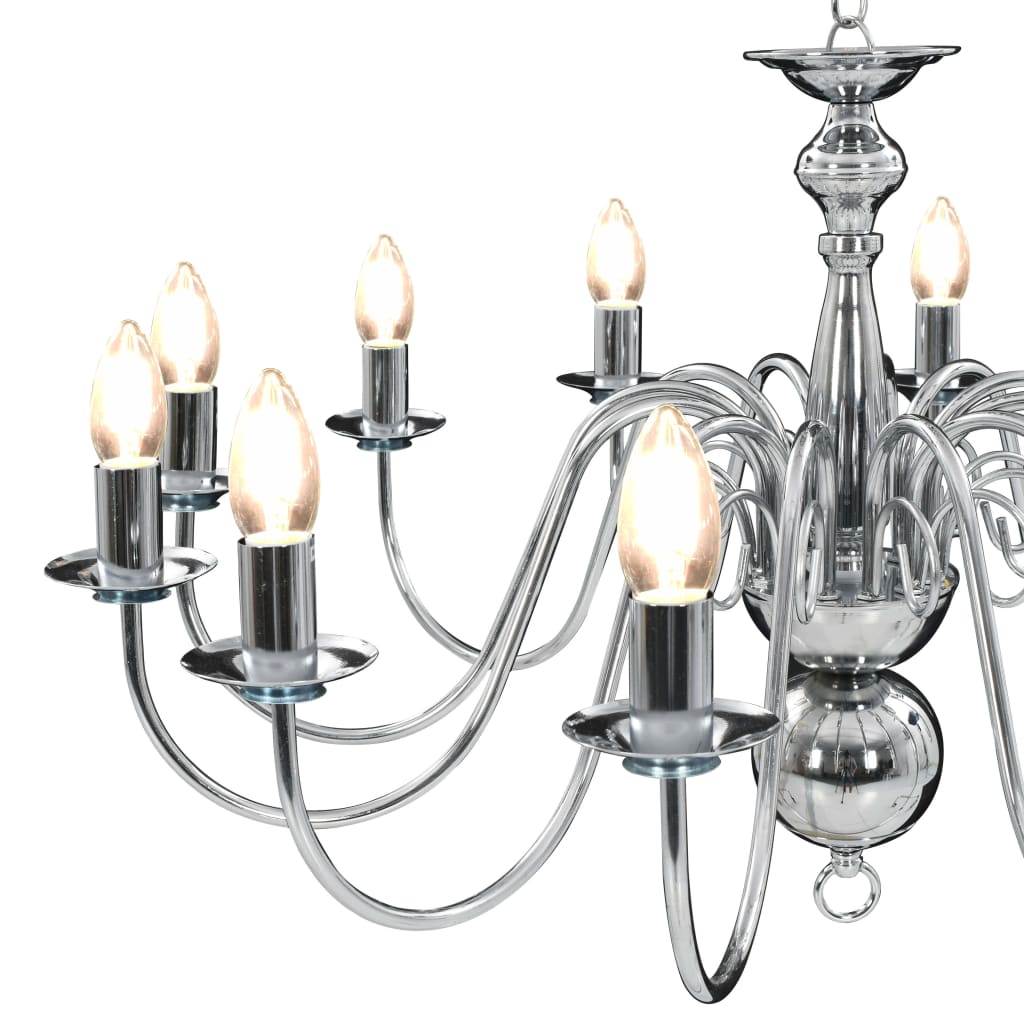 vidaXL Chandelier Silver 12 x E14 Bulbs