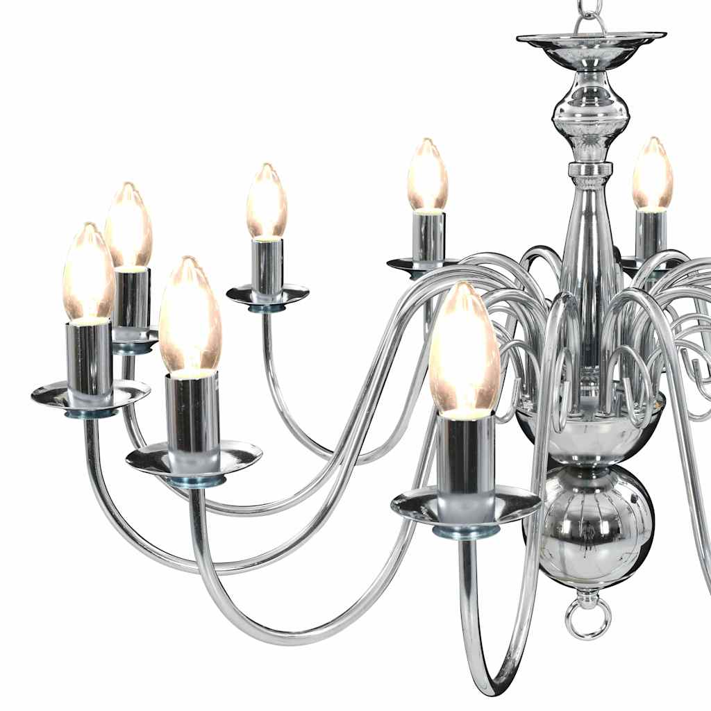 281622 vidaXL Chandelier Silver 12 x E14 Bulbs